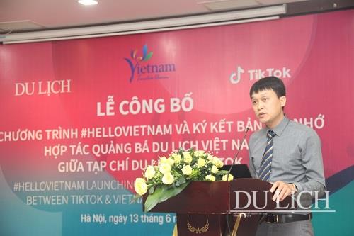 Ông Nguyễn Đức Xuyên - Tổng Biên tập Tạp chí Du lịch phát biểu tại buổi lễ